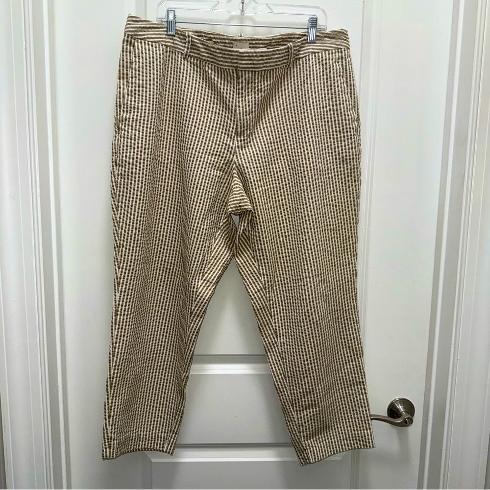 Target a new day Seersucker Tan and White Pants